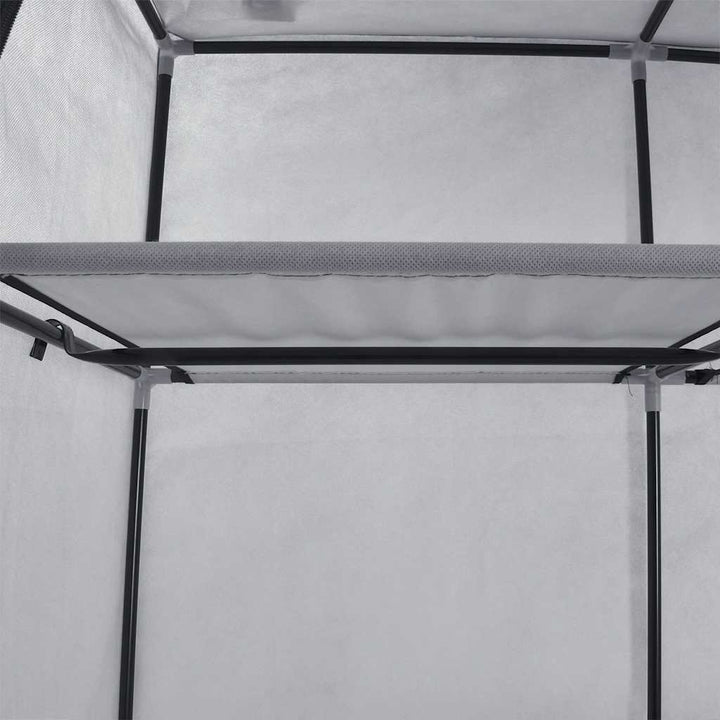 klædeskab med rum og tøjstænger 150 x 45 x 175 cm stof grå