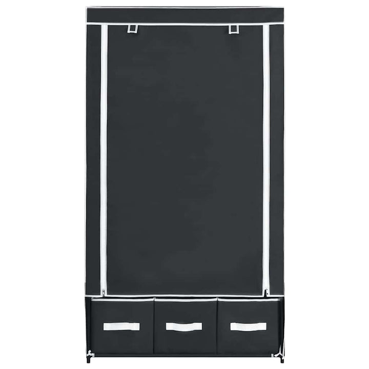 klædeskab 87 x 49 x 159 cm stof sort