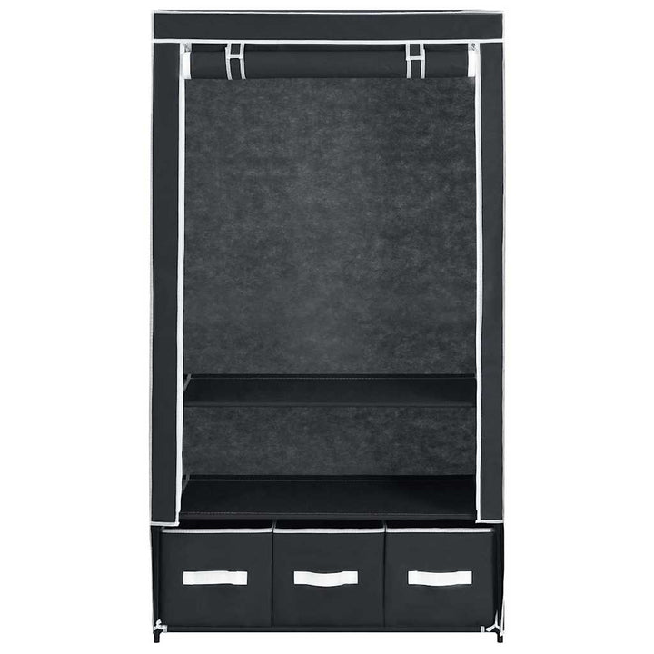 klædeskab 87 x 49 x 159 cm stof sort