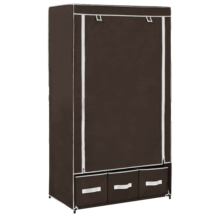 klædeskab 87 x 49 x 159 cm stof brun