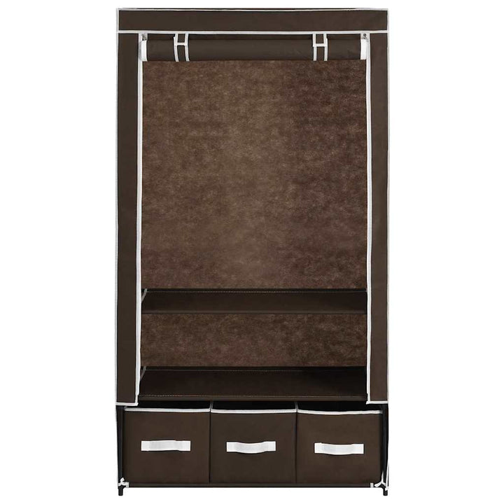 klædeskab 87 x 49 x 159 cm stof brun