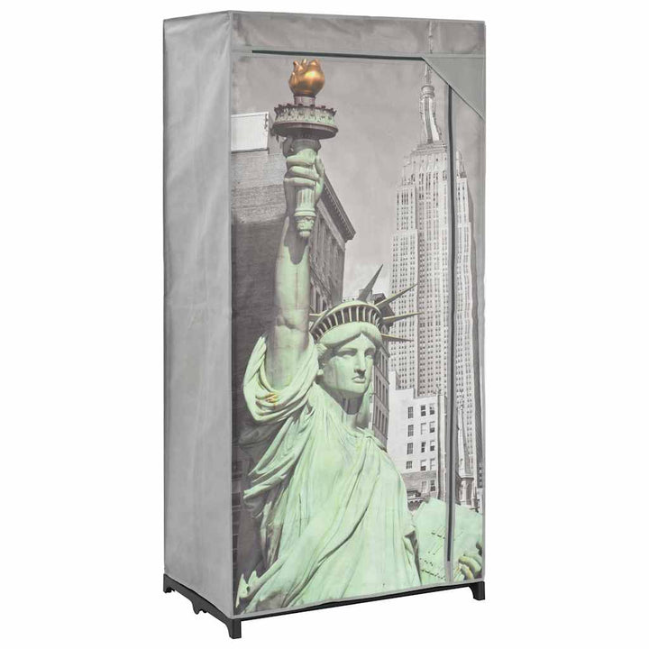 klædeskab 75 x 45 x 160 cm stof New York-mønster