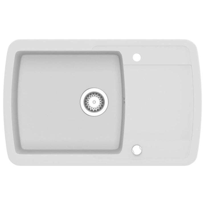 køkkenvask i granit enkelt vask hvid