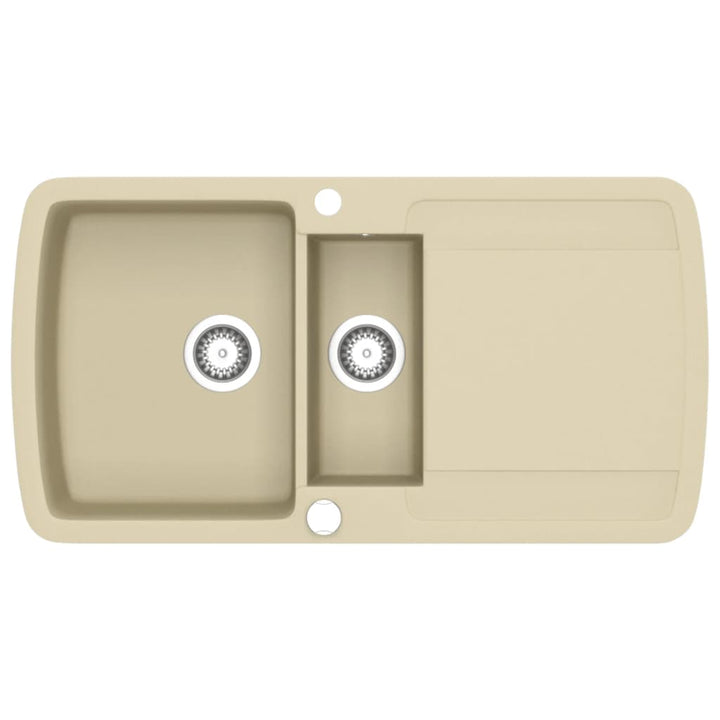 køkkenvask granit dobbelt vask beige