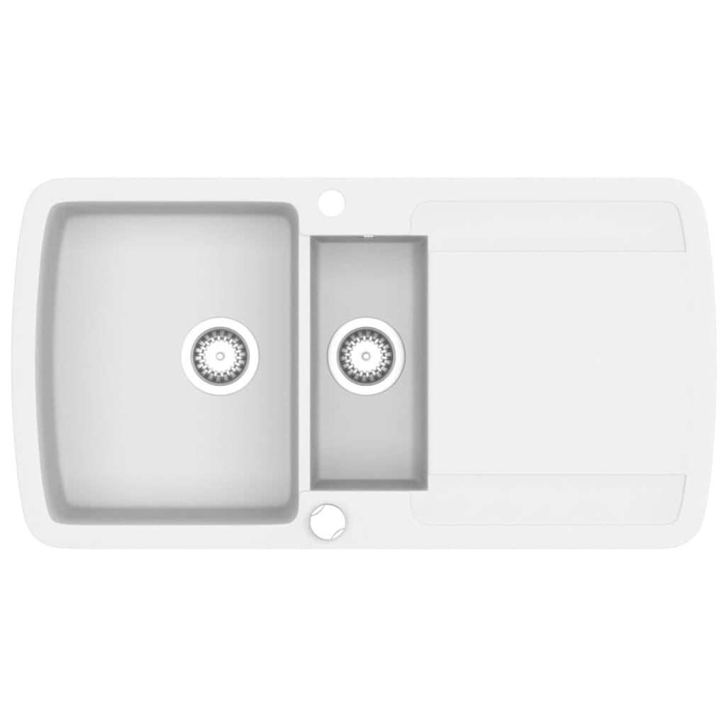 køkkenvask granit dobbelt vask hvid