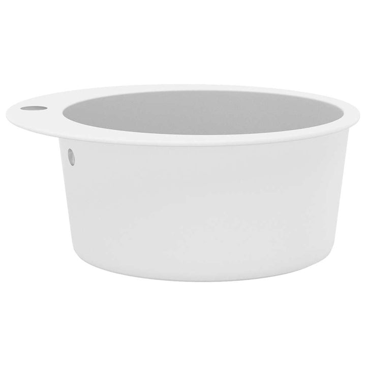 køkkenvask granit enkelt vask rund hvid