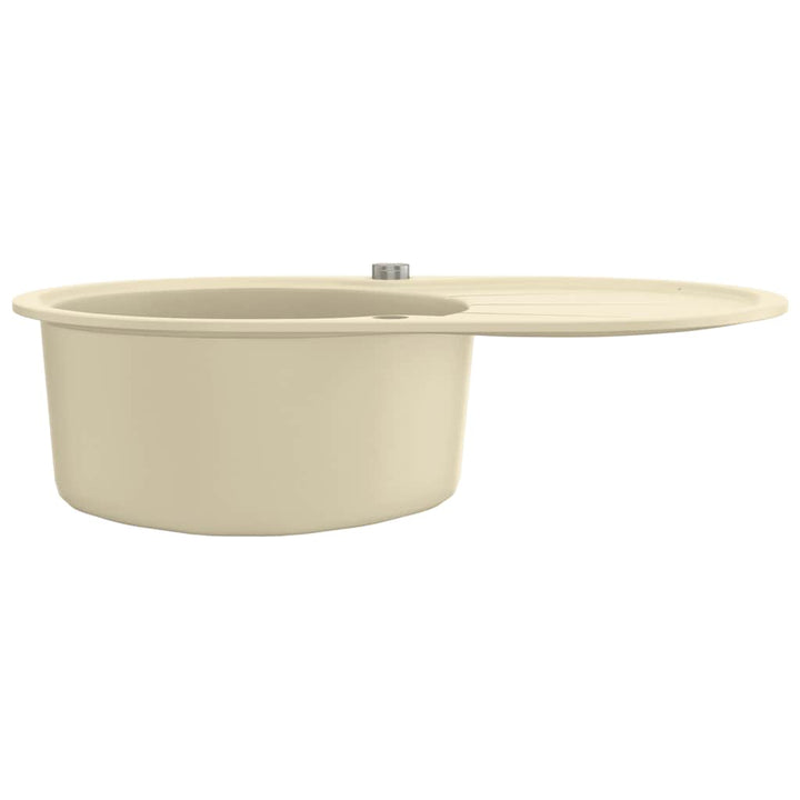 køkkenvask granit enkelt vask oval beige