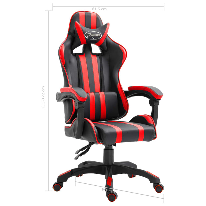 gamingstol kunstlæder rød