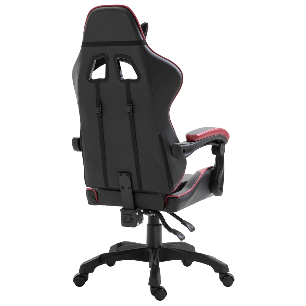gamingstol kunstlæder vinrød