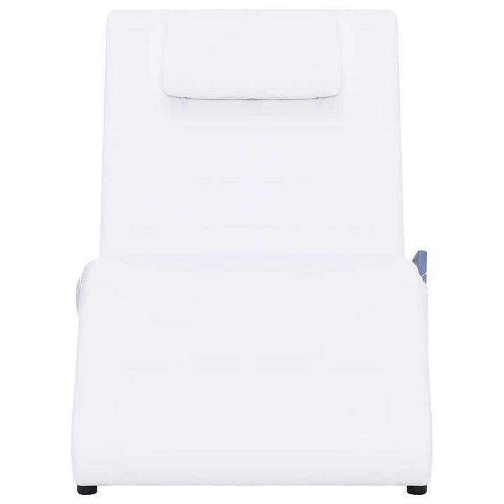 chaiselong med massagefunktion og pude kunstlæder hvid