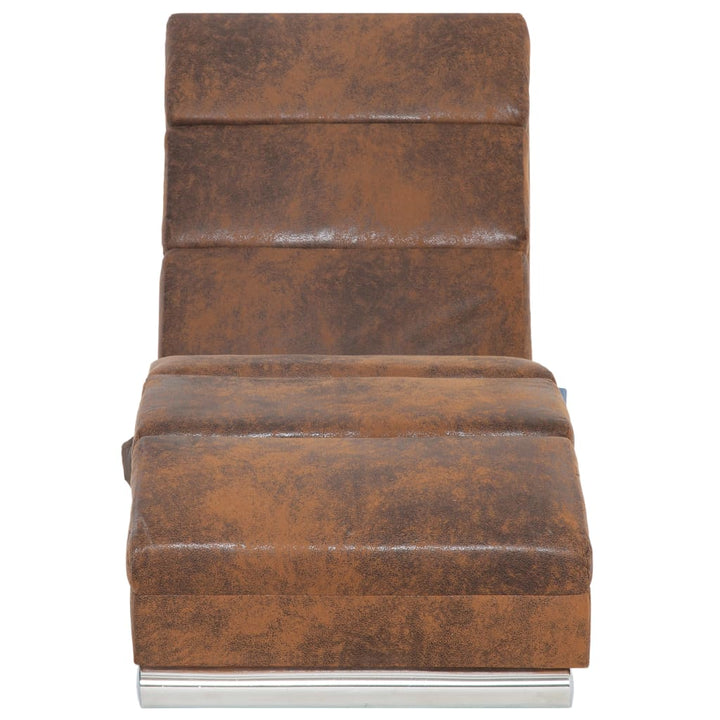 massagechaiselong imiteret ruskind brun