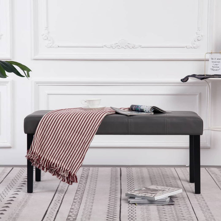 bænk i kunstlæder 106 cm grå