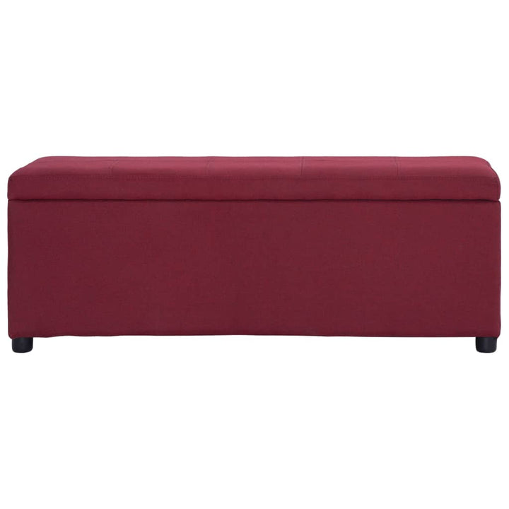bænk med opbevaringsrum 116 cm polyester rødvinsfarvet