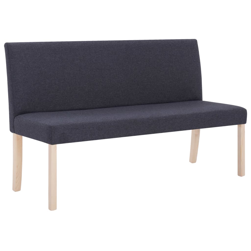 bænk 139,5 cm polyester mørkegrå