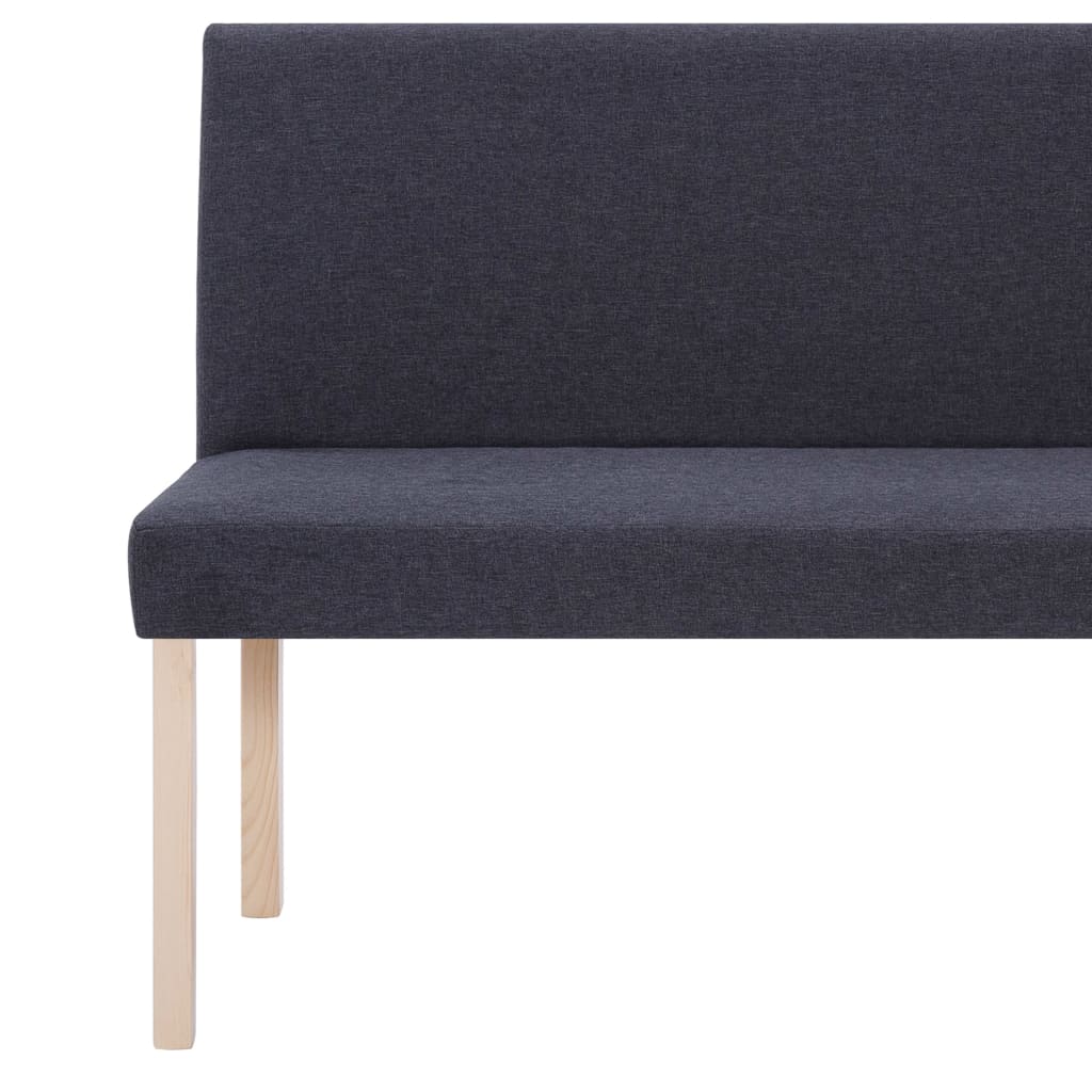 bænk 139,5 cm polyester mørkegrå