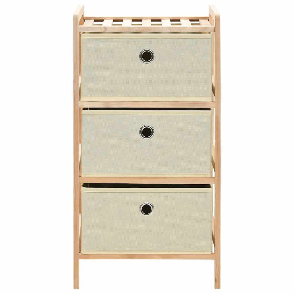 opbevaringsstativer med 3 stofkurve 2 stk. cedertræ beige