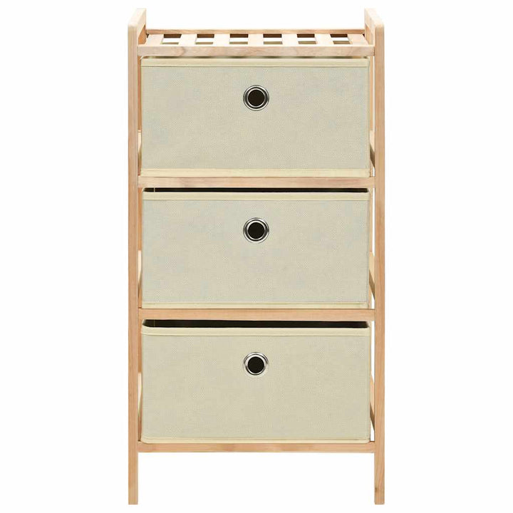 opbevaringsstativer med 3 stofkurve 2 stk. cedertræ beige