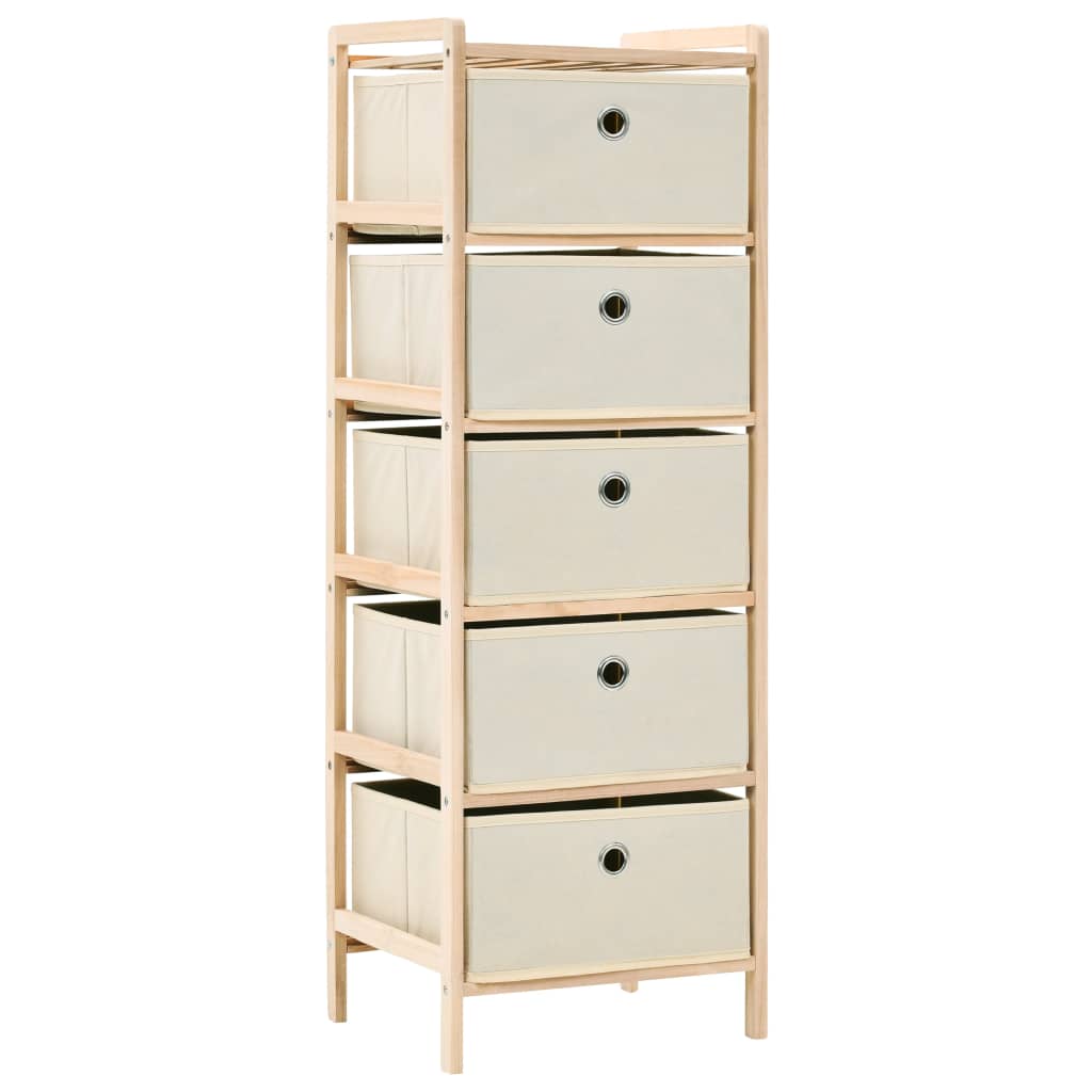 opbevaringsstativer med 5 stofkurve 2 stk. cedertræ beige