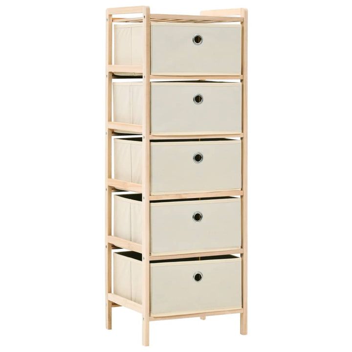 opbevaringsstativer med 5 stofkurve 2 stk. cedertræ beige