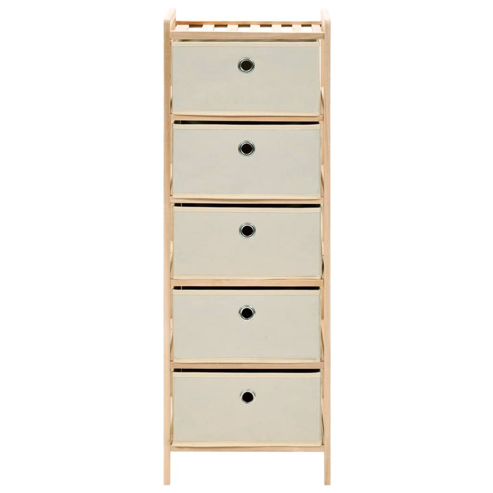 opbevaringsstativer med 5 stofkurve 2 stk. cedertræ beige