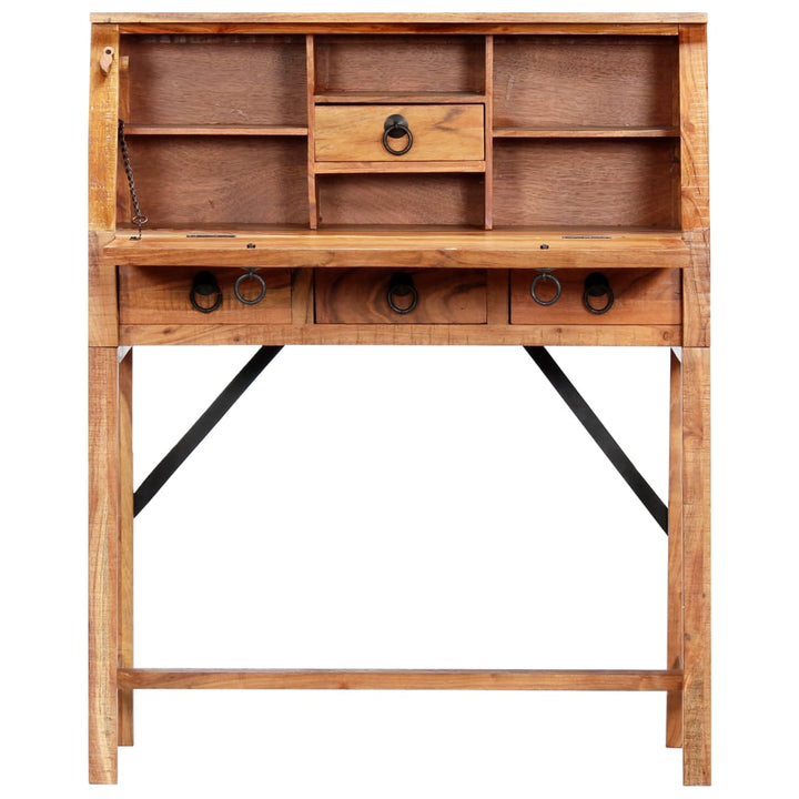 skrivebord massivt akacietræ 90 x 40 x 107 cm
