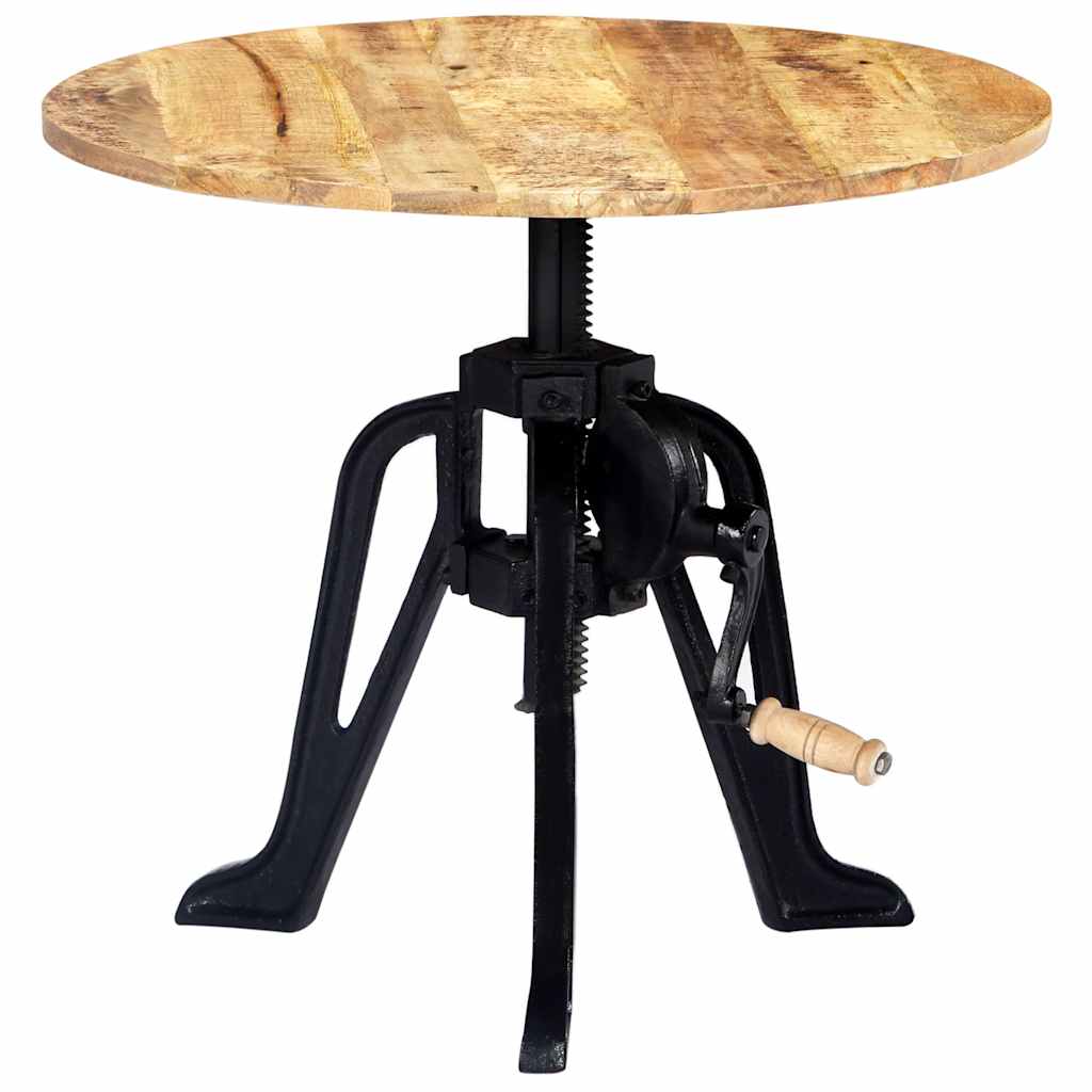 sidebord 60 x (46-63) cm massivt mangotræ og støbejern