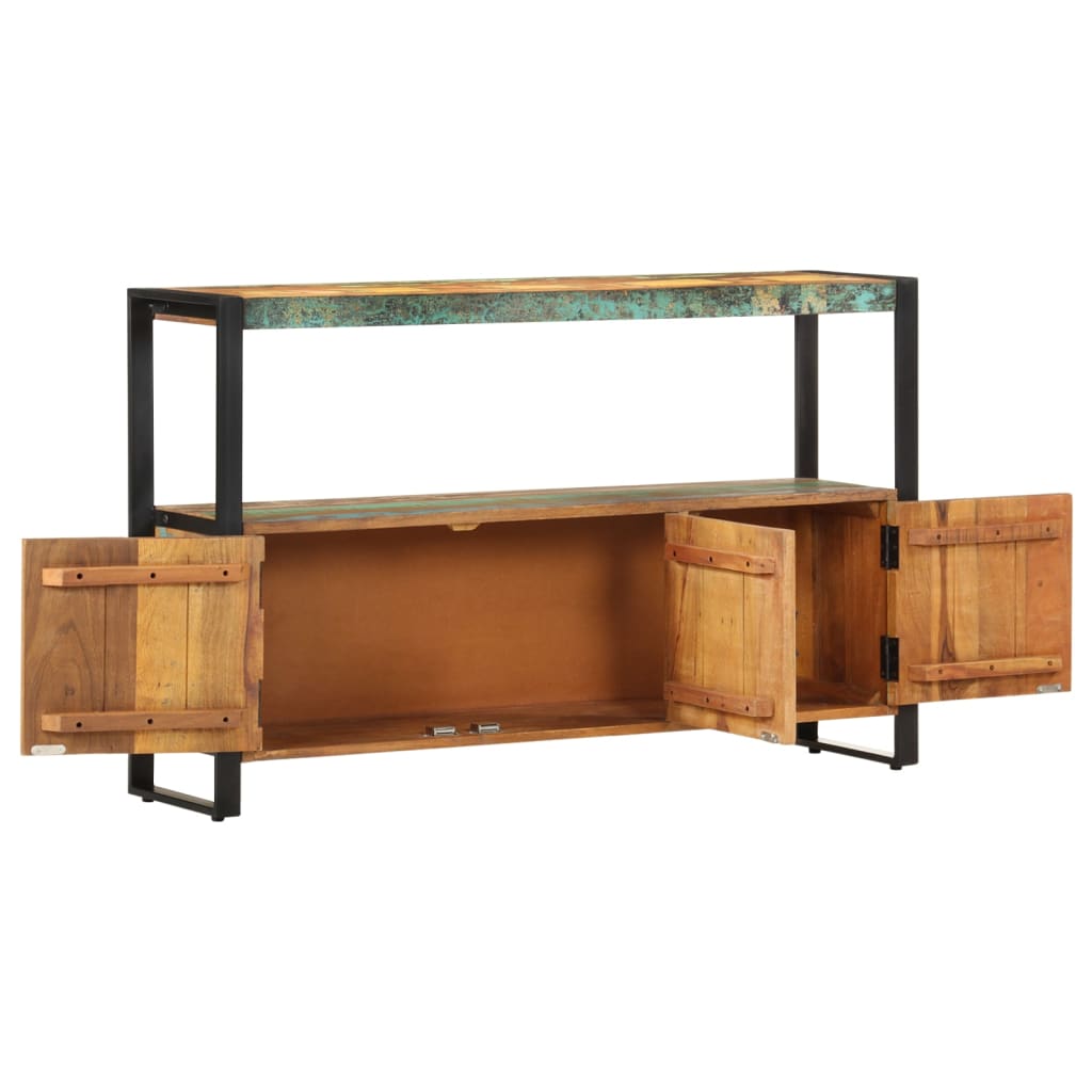 skænk 120x30x75 cm massivt genbrugstræ