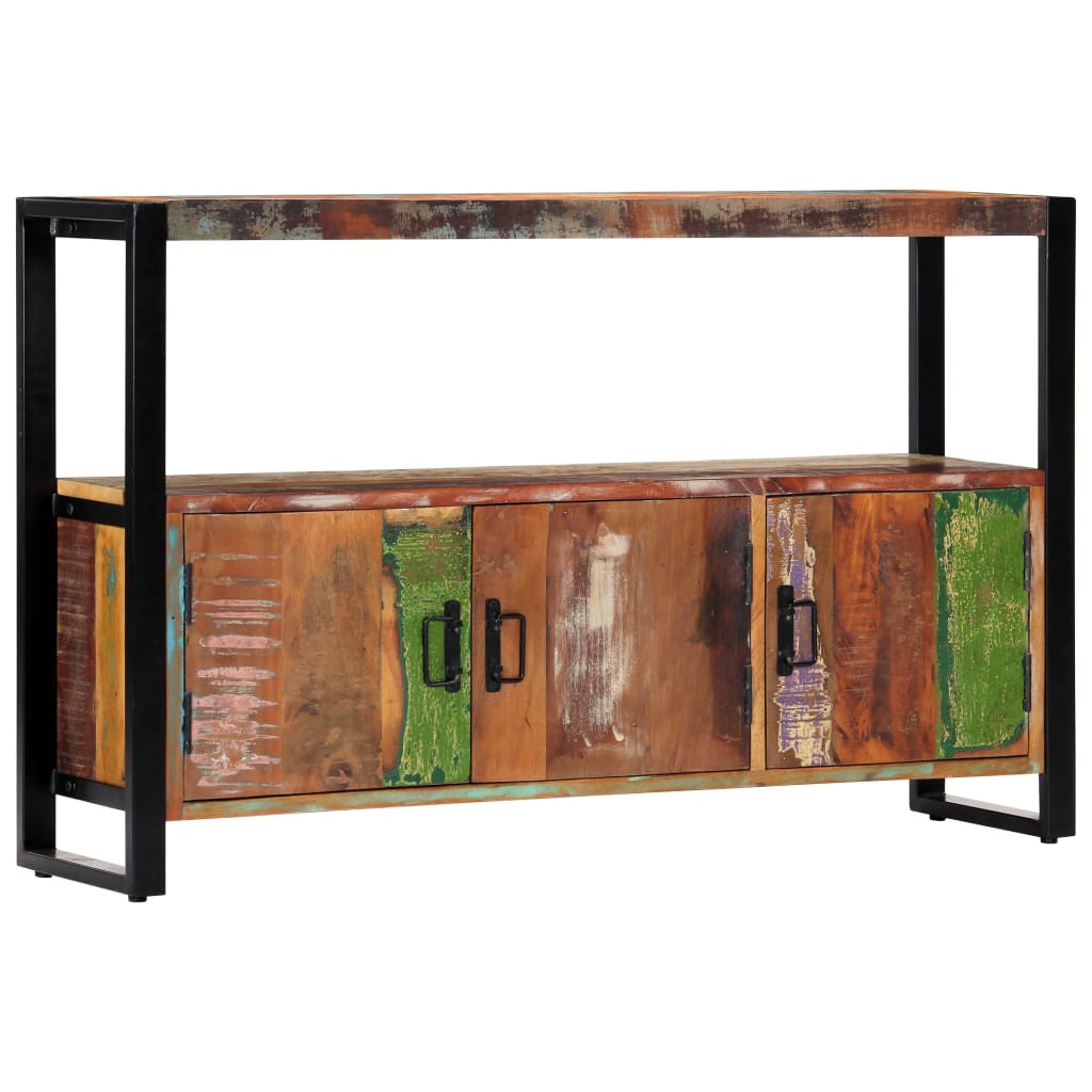 skænk 120x30x75 cm massivt genbrugstræ