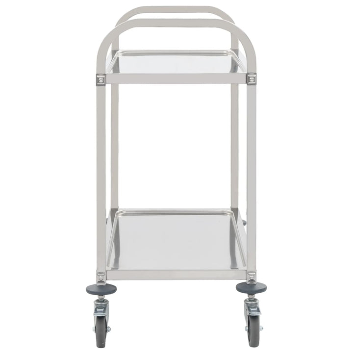 køkkenvogn med 2 hylder 95x45x83,5 cm rustfrit stål