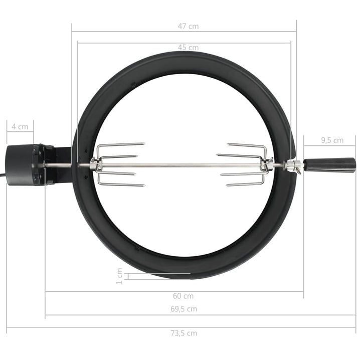 BBQ ringsæt til rotisserie 47 cm sort