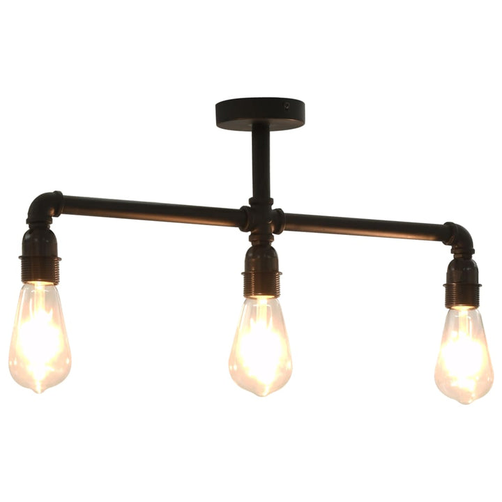 loftlampe 3 x E27-pærer sort