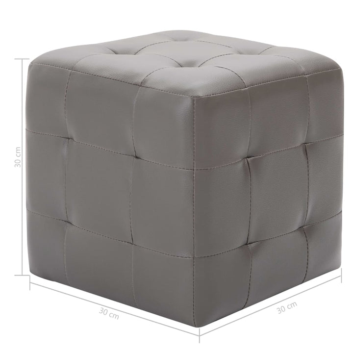 sengeskabe 2 stk. 30 x 30 x 30 cm kunstlæder grå