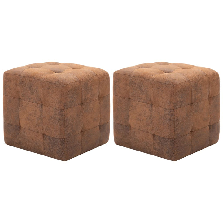 sengeskabe 2 stk. 30 x 30 x 30 cm imiteret ruskind brun