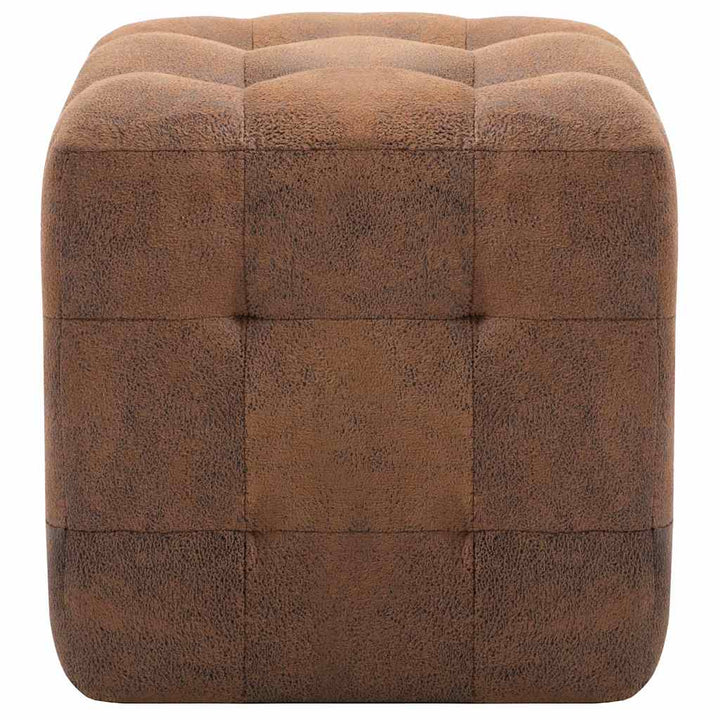 sengeskabe 2 stk. 30 x 30 x 30 cm imiteret ruskind brun