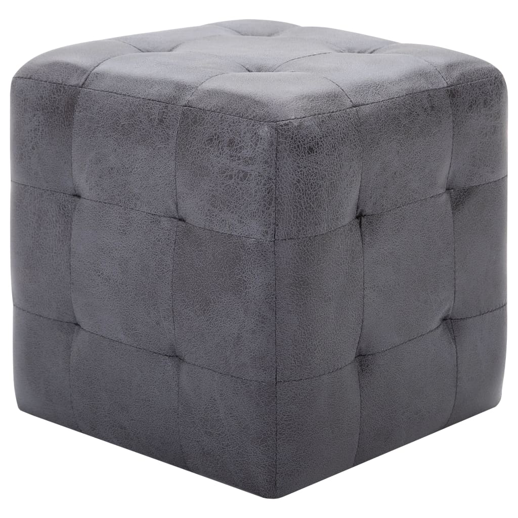 sengeskabe 2 stk. 30 x 30 x 30 cm imiteret ruskind grå
