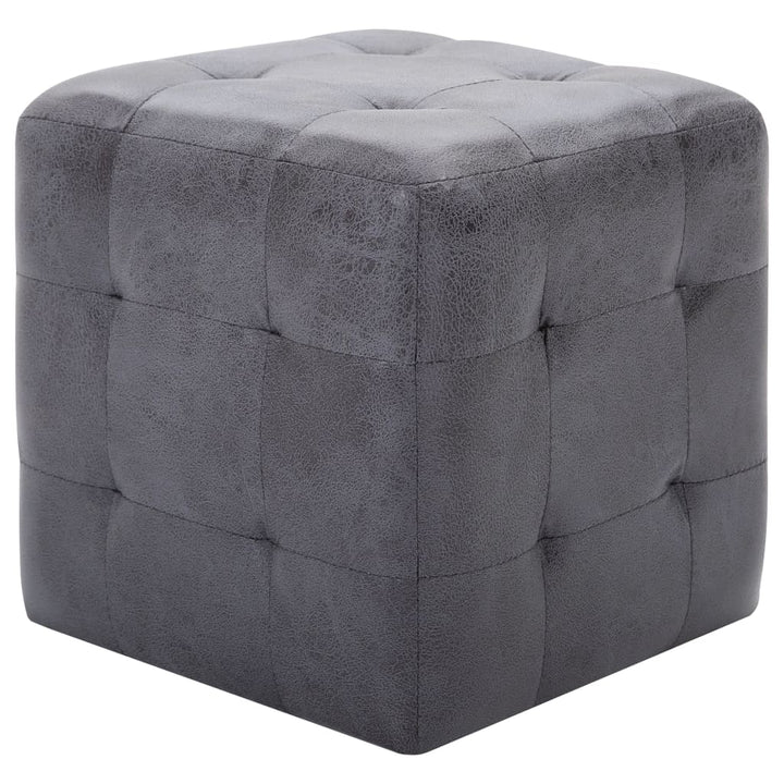 sengeskabe 2 stk. 30 x 30 x 30 cm imiteret ruskind grå