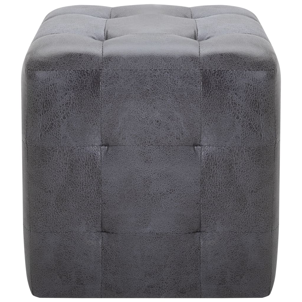 sengeskabe 2 stk. 30 x 30 x 30 cm imiteret ruskind grå