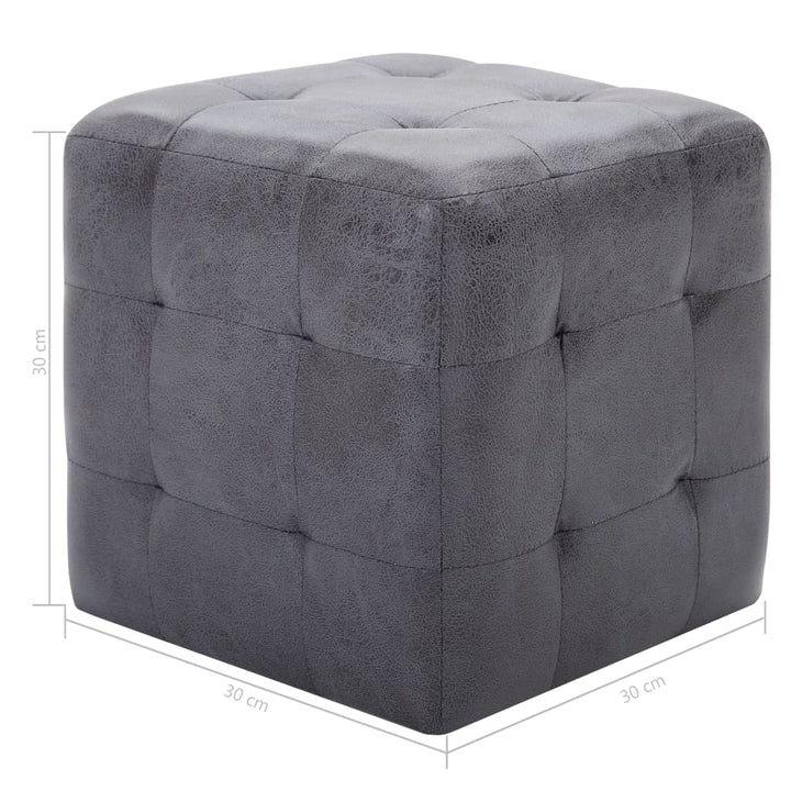 sengeskabe 2 stk. 30 x 30 x 30 cm imiteret ruskind grå
