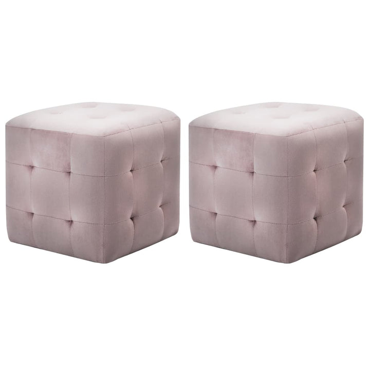 sengeskabe 2 stk. 30 x 30 x 30 cm fløjlsstof pink
