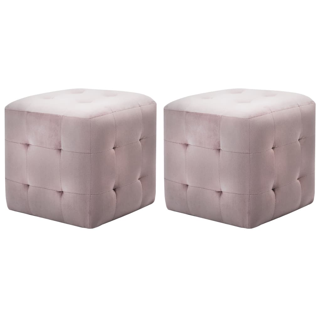 sengeskabe 2 stk. 30 x 30 x 30 cm fløjlsstof pink