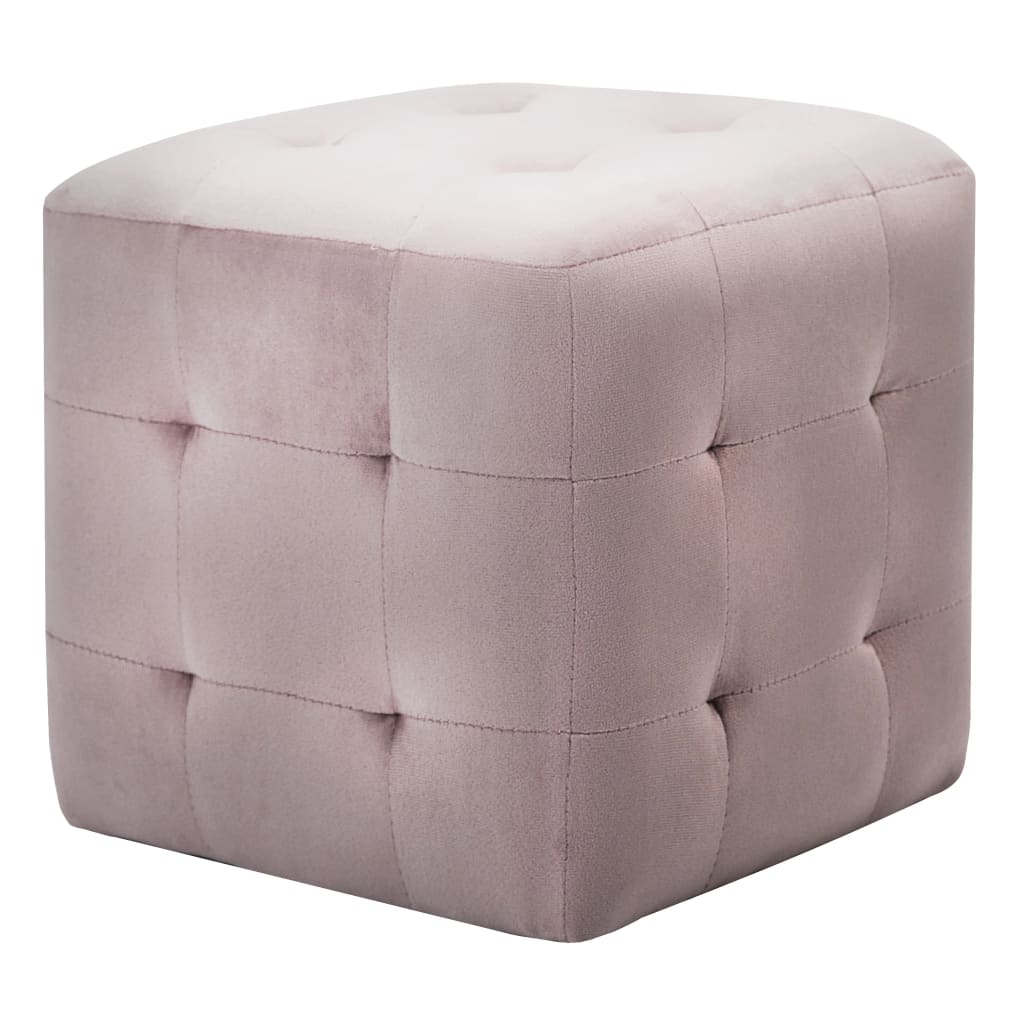 sengeskabe 2 stk. 30 x 30 x 30 cm fløjlsstof pink