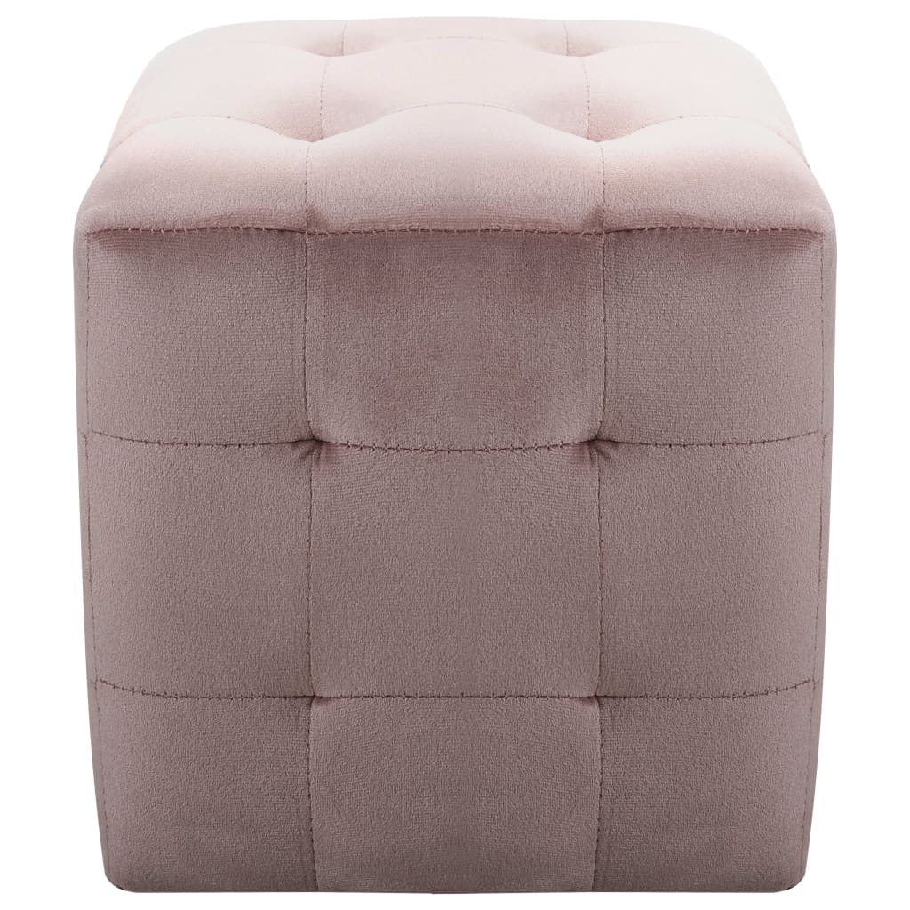 sengeskabe 2 stk. 30 x 30 x 30 cm fløjlsstof pink
