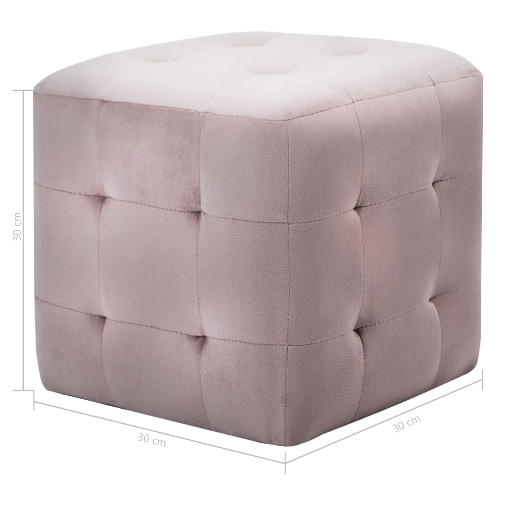 sengeskabe 2 stk. 30 x 30 x 30 cm fløjlsstof pink