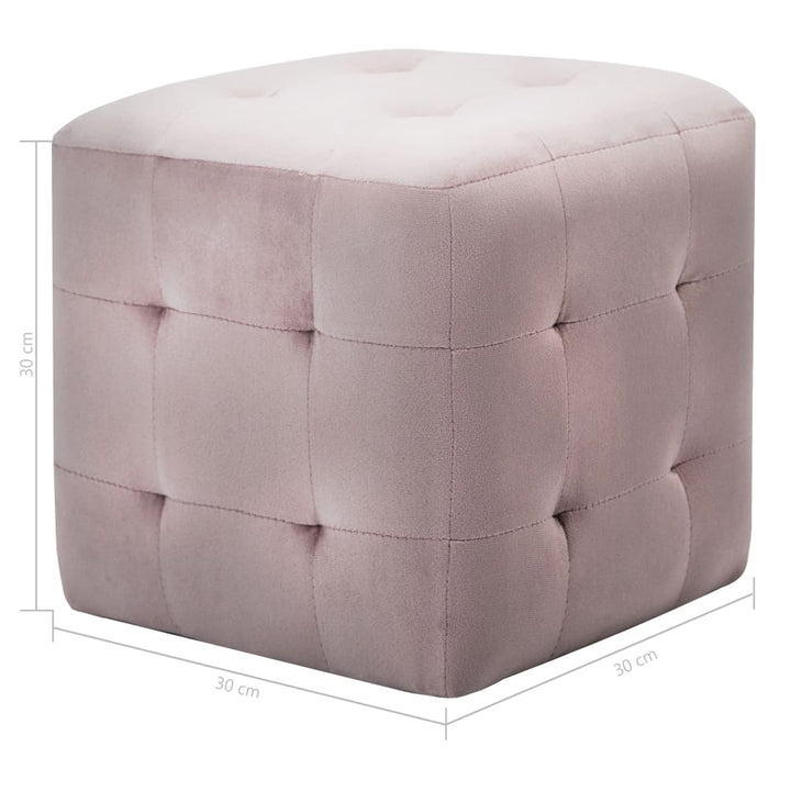 sengeskabe 2 stk. 30 x 30 x 30 cm fløjlsstof pink