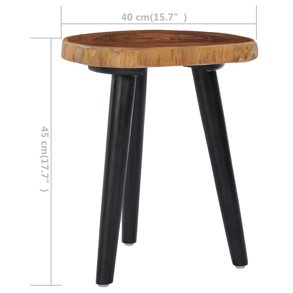 sofabord 40 x 45 cm massivt teaktræ
