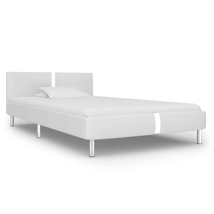 sengestel 90x200 cm hvid kunstlæder