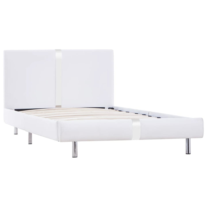 sengestel 90x200 cm hvid kunstlæder