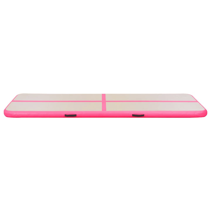 oppustelig gymnastikmåtte med pumpe 800 x 100 x 10 cm PVC Pink