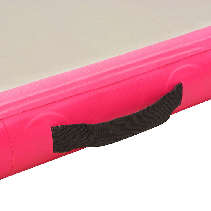 oppustelig gymnastikmåtte med pumpe 800 x 100 x 10 cm PVC Pink