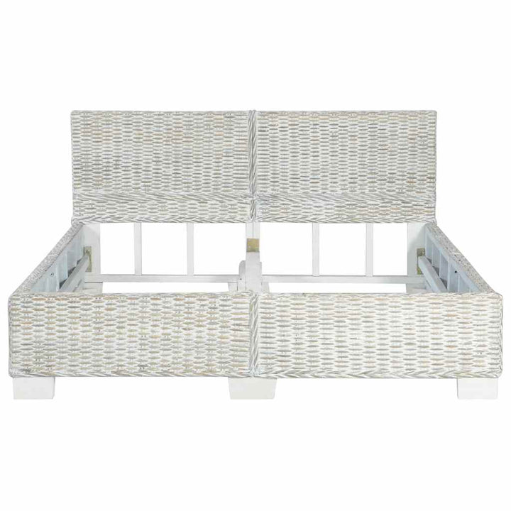 sengestel 140 x 200 cm naturlig rattan grå